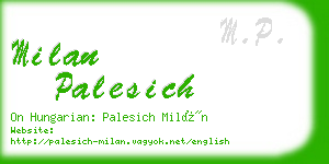 milan palesich business card